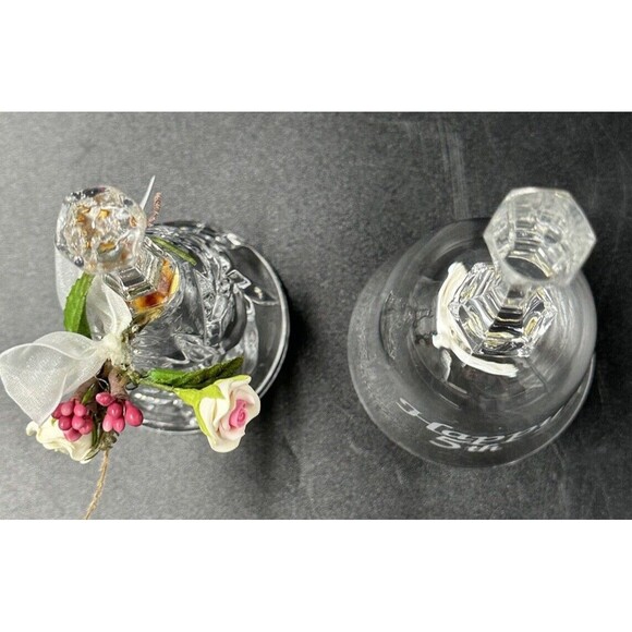 Lot of 3 Glass and Crystal Bells Mikasa Christmas Tree Bell Happy 5th Bell - Picture 6 of 16